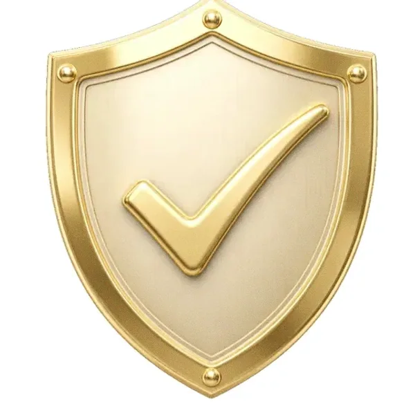 Checkmark shield — Lucky Vegas