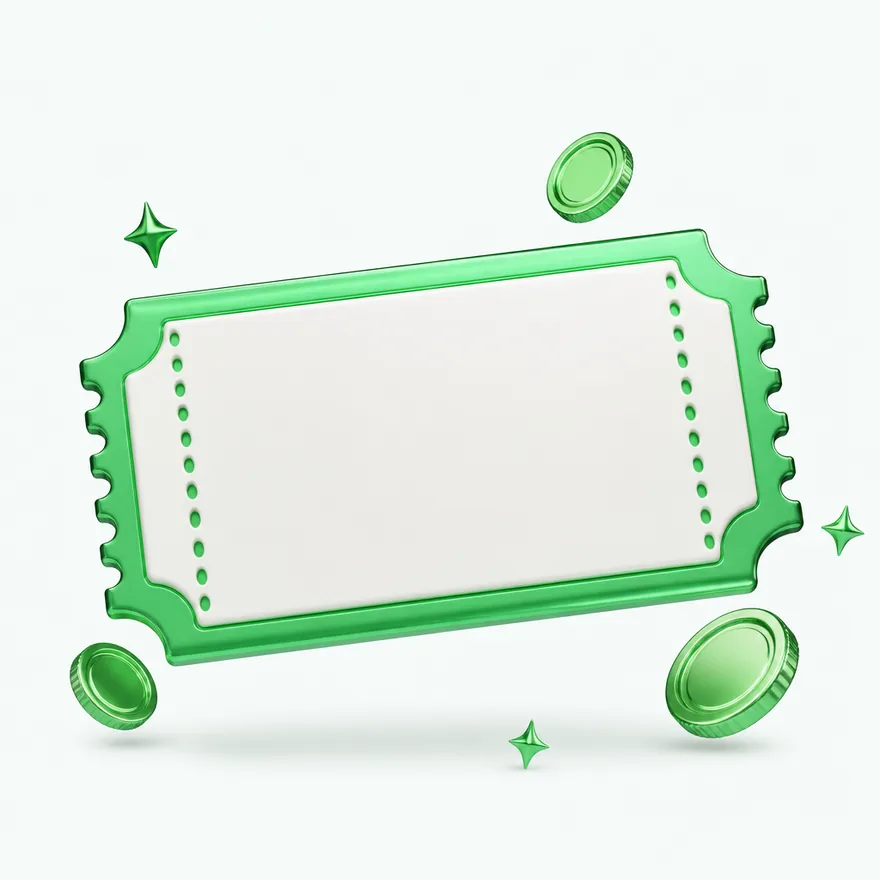 Blank coupon ticket — Lucky Vegas