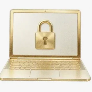Laptop with padlock — Lucky Vegas