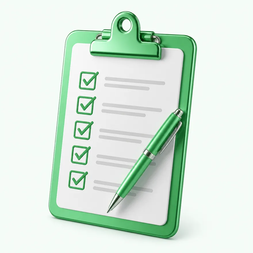 Clipboard checklist — Lucky Vegas