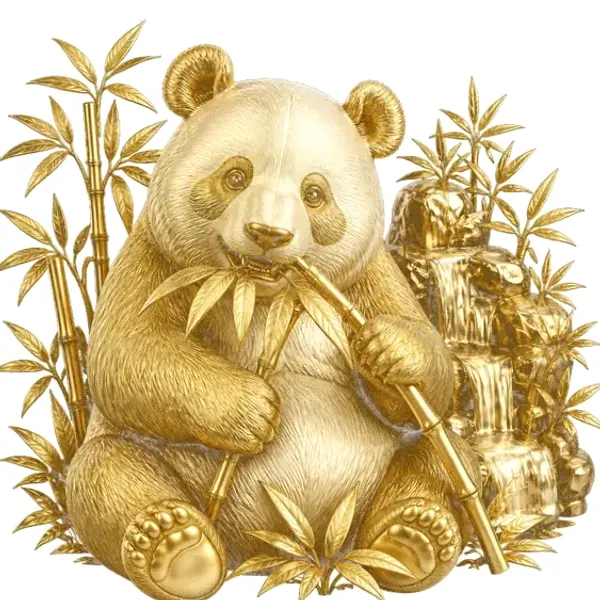 Panda eating bamboo — Lucky Vegas