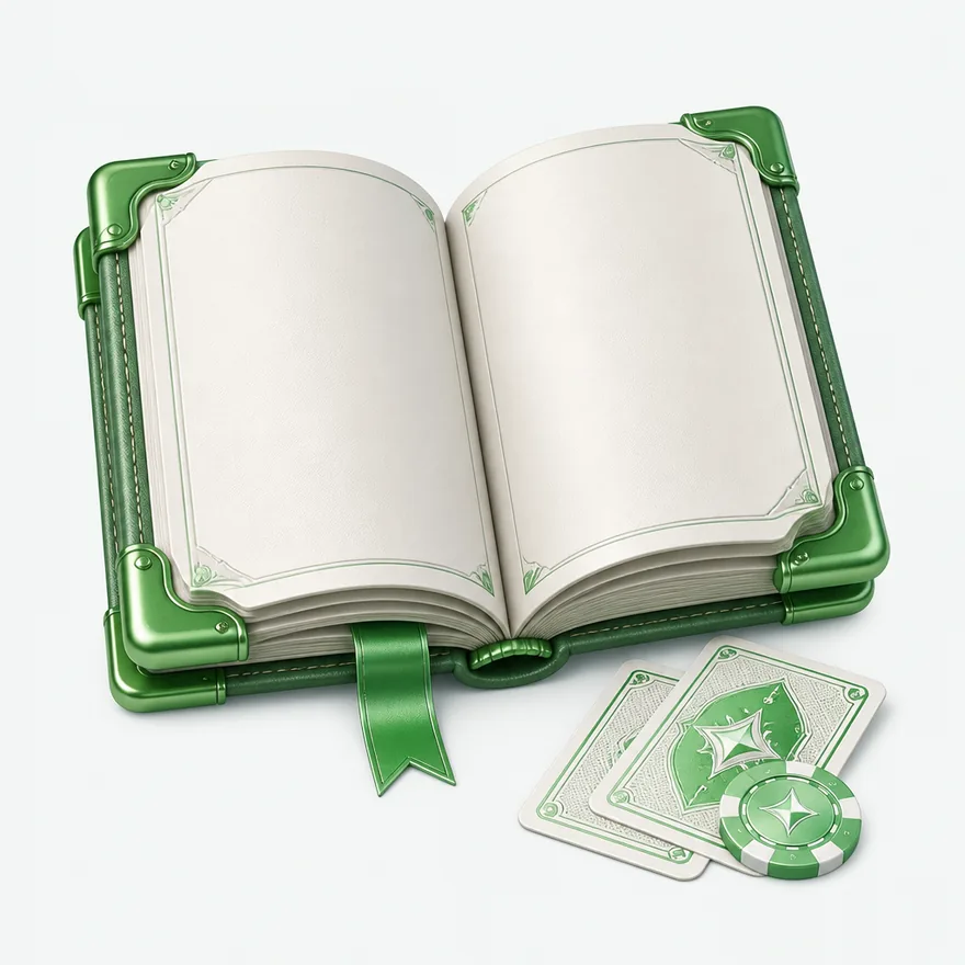 Open rulebook with cards — Lucky Vegas