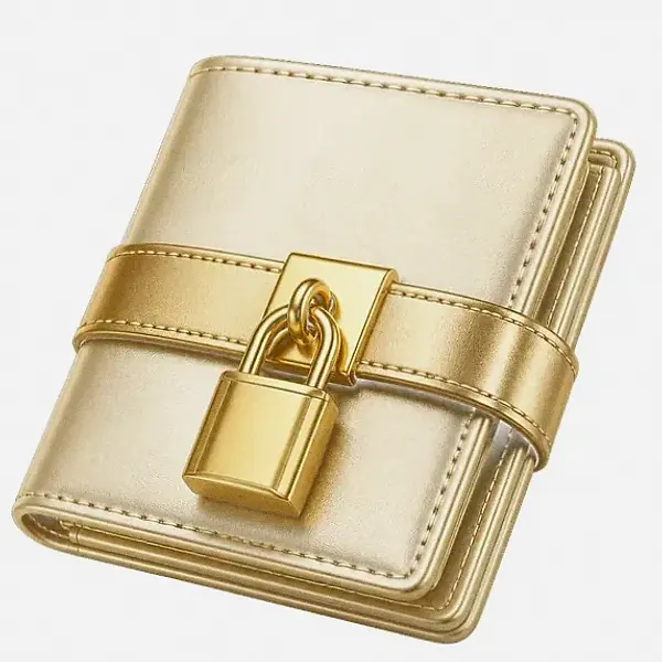 Locked leather wallet — Lucky Vegas