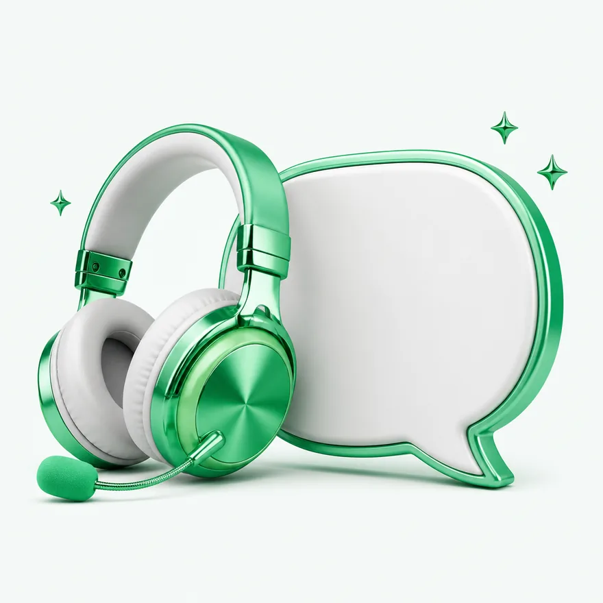 Headset with speech bubble — Lucky Vegas